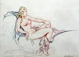 Coloured chalks by William Russell Flint, drawing, sold Oct 2015