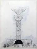 Arc Angel (Study II) 1984 by Michael Kenny, pencil, sold Oct 2015