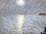 Sun over the sea by Jean Cooke, pastel, sold Oct 2015