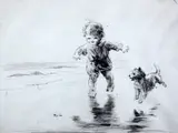 Wet Sand by Eileen Soper, etching, sold Oct 2015