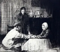 Betrothal by William Lee Hankey, etching, sold Oct 2015