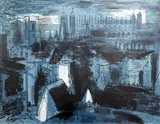 King's College, Cambridge from Trinity, 1953, Levinson 86 by John Piper, lithograph, sold Oct 2015
