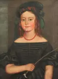 Portrait of Miss Dunn wearing a tartan bonnet, Aged 11½ years, October 1839 by Hannah Maria Hudson, oil on canvas, sold Apr 2015