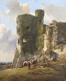 Carrew (sic) Castle, South Wales by William Pitt, 1873, oil on canvas, sold Apr 2015