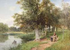 Pirton Poole, Worcester by David Bates, 1887, oil on canvas, sold Apr 2015