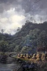 A Devon Stream by Jan van Couver, oil on board, sold Apr 2015