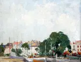 La Rochelle, the inner harbour by William Lee Hankey, oil on wood, sold Apr 2015