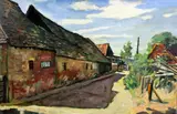 Barns at Wraysbury by Llewellyn Petley-Jones, oil on canvas, sold Apr 2015