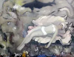 Le Sommeil Eternel by John Michaux, oil on canvas, sold Apr 2015