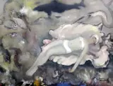 Le Sommeil Eternel by John Michaux, oil on canvas, sold Apr 2015