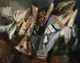 Escarpement by Judy Cassab, 1960, oil on canvas, sold Apr 2015