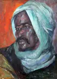 Portrait of a moorish gentleman,18 x 14in by Alfred Wolmark, oil on canvas, sold Apr 2015