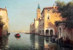 Evening Shadows, Venice by Antoine Bouvard, oil on canvas, sold Apr 2015