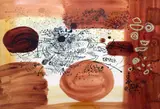 Pembrokeshire Abstract, Exhibited; Bohun Gallery 1998 by John Piper, watercolour and ink, sold Apr 2015