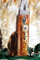 Brixworth by John Piper, watercolour, sold Apr 2015
