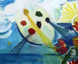 Untitled by Martin Bradley, 1977, oil on card, sold Apr 2015