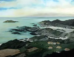 Irish coastal landscape by Peter Collis Rha, oil on board, sold Apr 2015