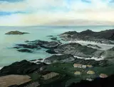Irish coastal landscape by Peter Collis Rha, oil on board, sold Apr 2015