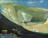 Rider and the Longman by Harold Mockford, oil on canvas, sold Apr 2015