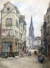 French street scene by William Pitt, 1891, watercolour, sold Apr 2015
