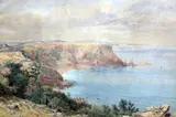 Anstey's Cove, Near Torquaysigned and dated 1869, label and inscription verso,14 x 21in by John William Salter, 1869, watercolour, sold Apr 2015