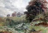 A Weedy Bank by Paul J Naftel, 1889, watercolour, sold Apr 2015