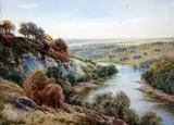 On the Swale, Yorkshire' and 'Haslemere by Henry H. Parker, watercolor, sold Apr 2015
