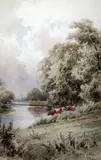 Near Henley on Thames by Henry H. Parker, watercolour, sold Apr 2015