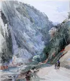 Bog Walk, Jamaica, March 1880,Exhibition label verso,11.5 x 10in by Lionel Grimston Fawkes, watercolour, sold Apr 2015