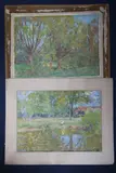 River landscapes by George Herbert Jupp, watercolor, sold Apr 2015