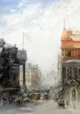 London street scene by Albert Pollitt, 1914, watercolour, sold Apr 2015