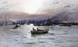 The Pool of London by William E. Harris, 1895, watercolour, sold Apr 2015