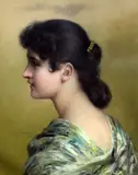 Portrait of a young beauty by James Wells Champney, pastel, sold Apr 2015