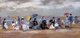 Edwardians on the beach by John Laurence, pastel, sold Apr 2015