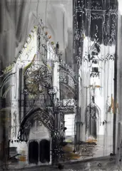 Clamecy, Burgundy by John Piper, gouache, sold Apr 2015