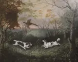 Spaniels flushing out cock pheasant by Clifton Tomson, 1823, oil on canvas, sold Feb 2015