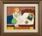 naïve interior by William Doriani, oil on board, sold Jun 2014