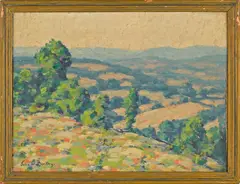 landscapes by John W. Bentley, oil on board, sold Jun 2014