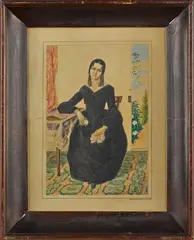 portrait of a seated young woman by Henry Walton, watercolor, sold Apr 2014