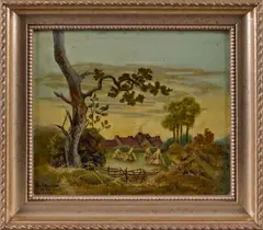 landscape with a farmhouse by Ben Austrian, oil on canvas, sold Apr 2014