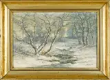 winter landscape by Victor Shearer, oil on canvas, sold Apr 2014