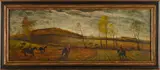 fox hunt scene by Barclay Rubincam, oil on board, sold Apr 2014