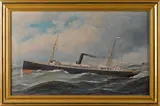 of the screw steamer by Antonio Jacobsen, oil on canvas, sold Apr 2014