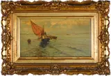 seascape by Attilio Pratella, oil on canvas, sold Apr 2014