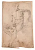 male nude with an early signature verso of Bronzino by Bronzino, chalk, sold Apr 2014