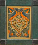 and cutwork fraktur by David Y. Ellinger, watercolor, sold Apr 2014