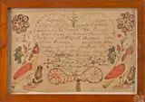 birth record by Friedrich Krebs, watercolor and ink on paper, sold Apr 2014