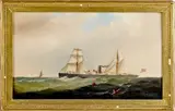 of an American steamship by Alexander C. Stuart, oil on panel, sold Apr 2014