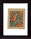 cutout with a bird in a floral tree by Wilhelmus Antonius Faber, watercolor, sold Apr 2014