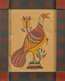 fraktur of a bird by David Y. Ellinger, watercolor, sold Apr 2014